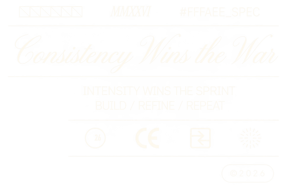 Consistency Wins the War — intensity wins the sprint, build / refine / repeat